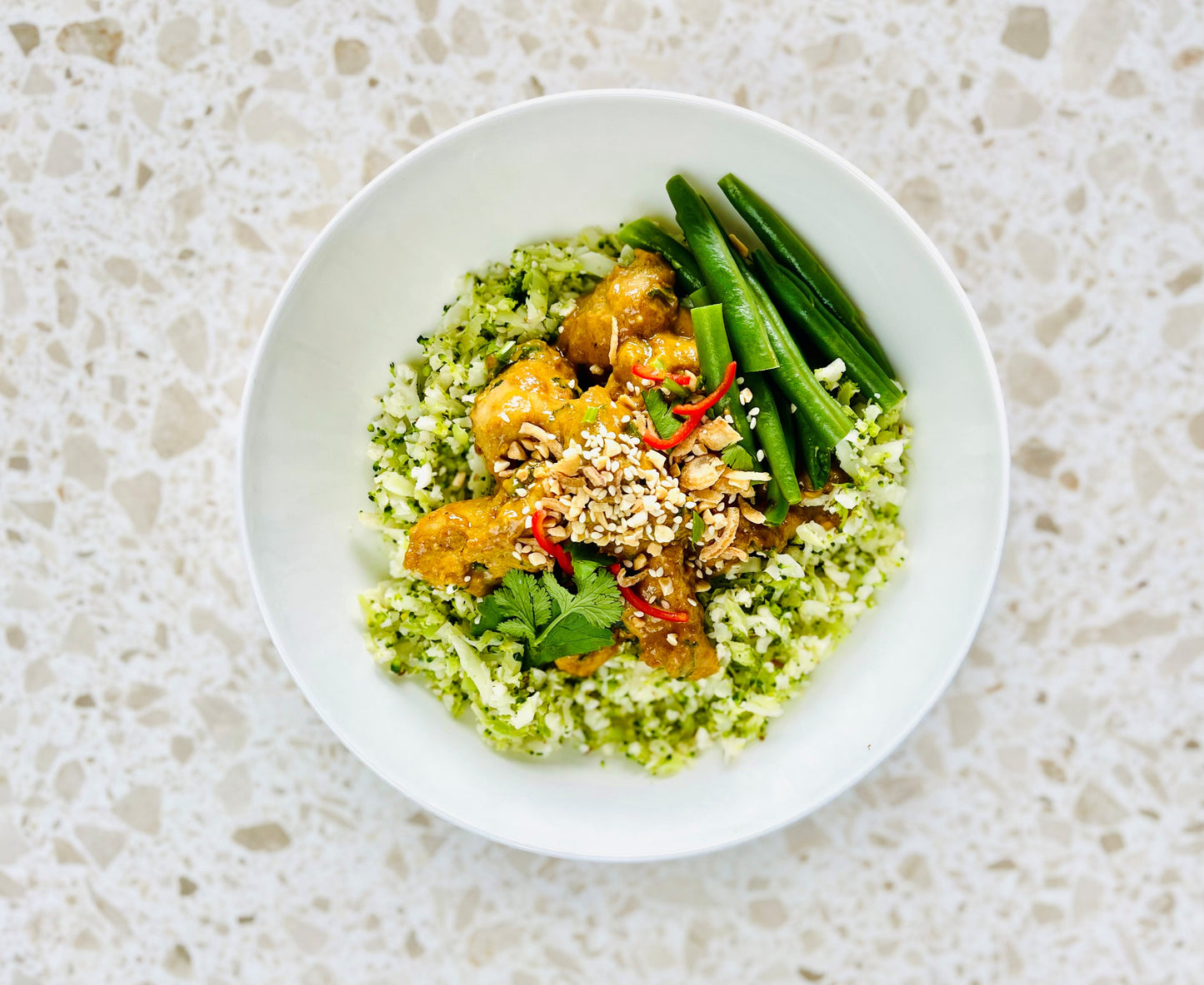 Satay Chicken with Cauliflower & Broccoli | Naturally GF - Low Carb 450-500g