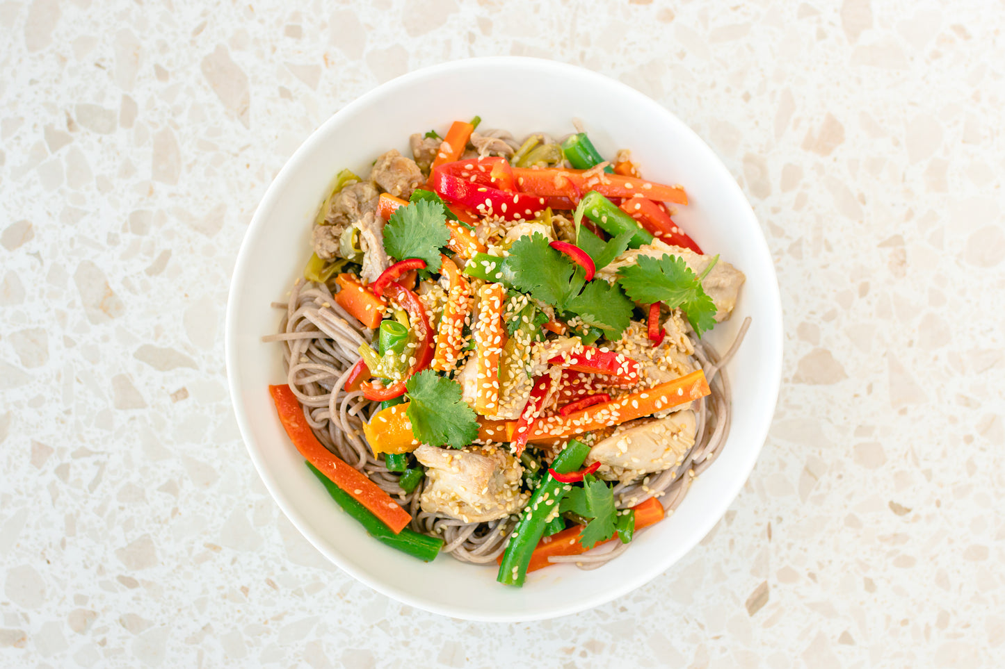 soy braised chicken soba noodles