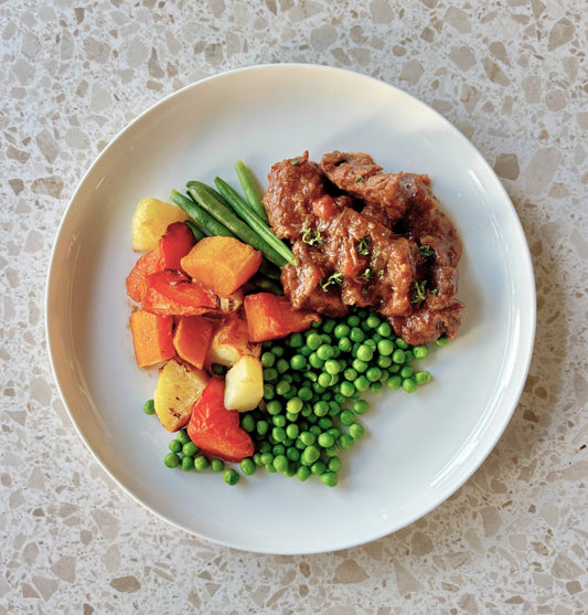 Oven Braised Beef with Roast Vegetables| Naturally GF 450-500g